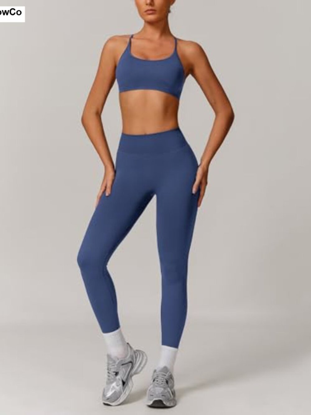 Women's Seamless Athletic Set - Sports Bra & Scrunch Leggings 2 Piece Yoga - Picture 3 of 4